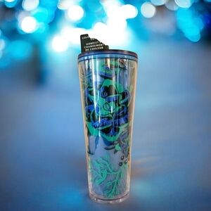 NEW Starbucks Holiday Color Changing Blue Berry Corsage Venti Cold Cup Tumb